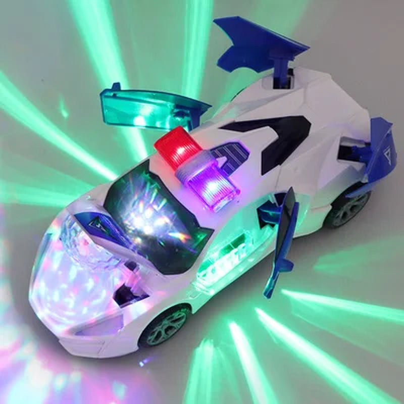 Electric Rotating Deformation Police Car Toy for Children - Ideal Christmas and Birthday Gift