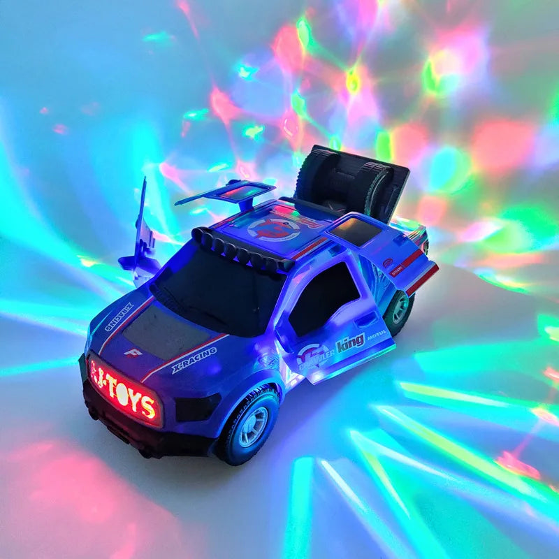 Electric Rotating Deformation Police Car Toy for Children - Ideal Christmas and Birthday Gift