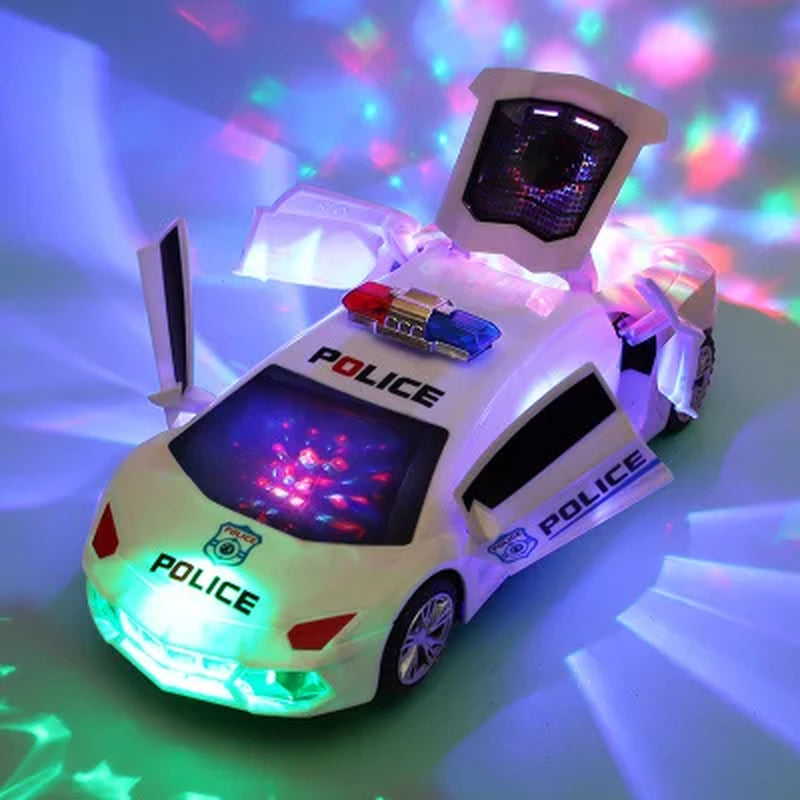 Electric Rotating Deformation Police Car Toy for Children - Ideal Christmas and Birthday Gift