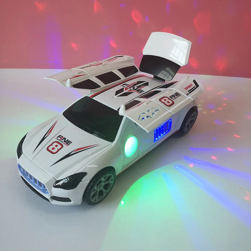 Electric Rotating Deformation Police Car Toy for Children - Ideal Christmas and Birthday Gift