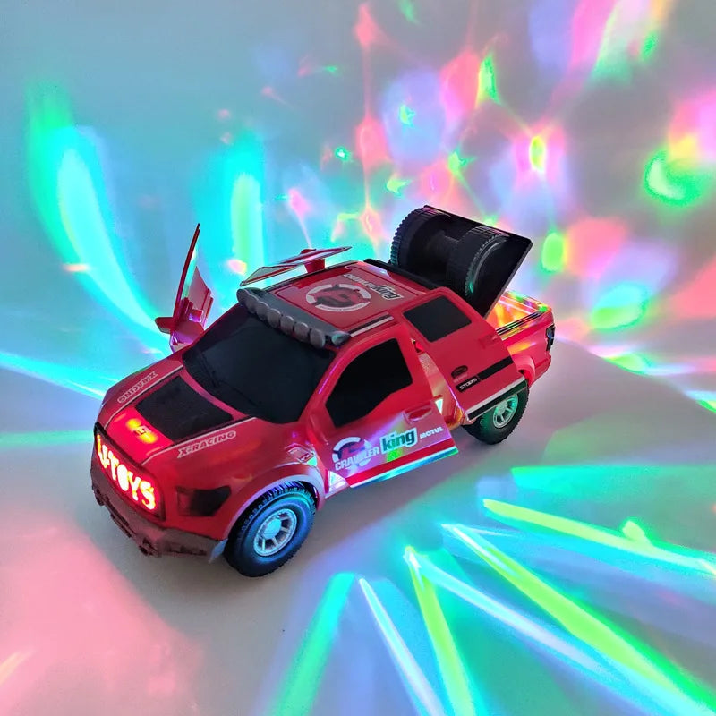 Electric Rotating Deformation Police Car Toy for Children - Ideal Christmas and Birthday Gift
