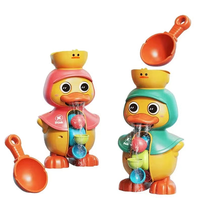 Children's Shower Bath Toys - Adorable Duck Bathtub Toys for Toddlers Aged 1-4 with Rotating Water Wheels and Powerful Suction for Bathroom Use