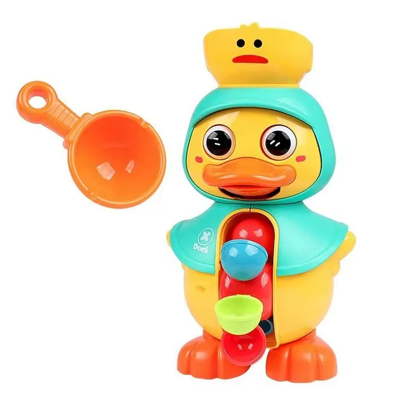 Children's Shower Bath Toys - Adorable Duck Bathtub Toys for Toddlers Aged 1-4 with Rotating Water Wheels and Powerful Suction for Bathroom Use